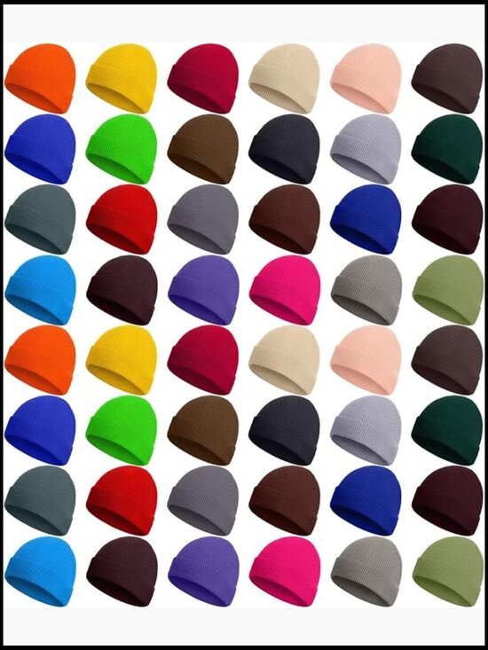 Acrylic Winter Beanie Hat Roll Edge Skullcap Fisherman Bulk main image 7